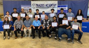 21 GDOE students received level completion certificates from the GCA Trades Academy